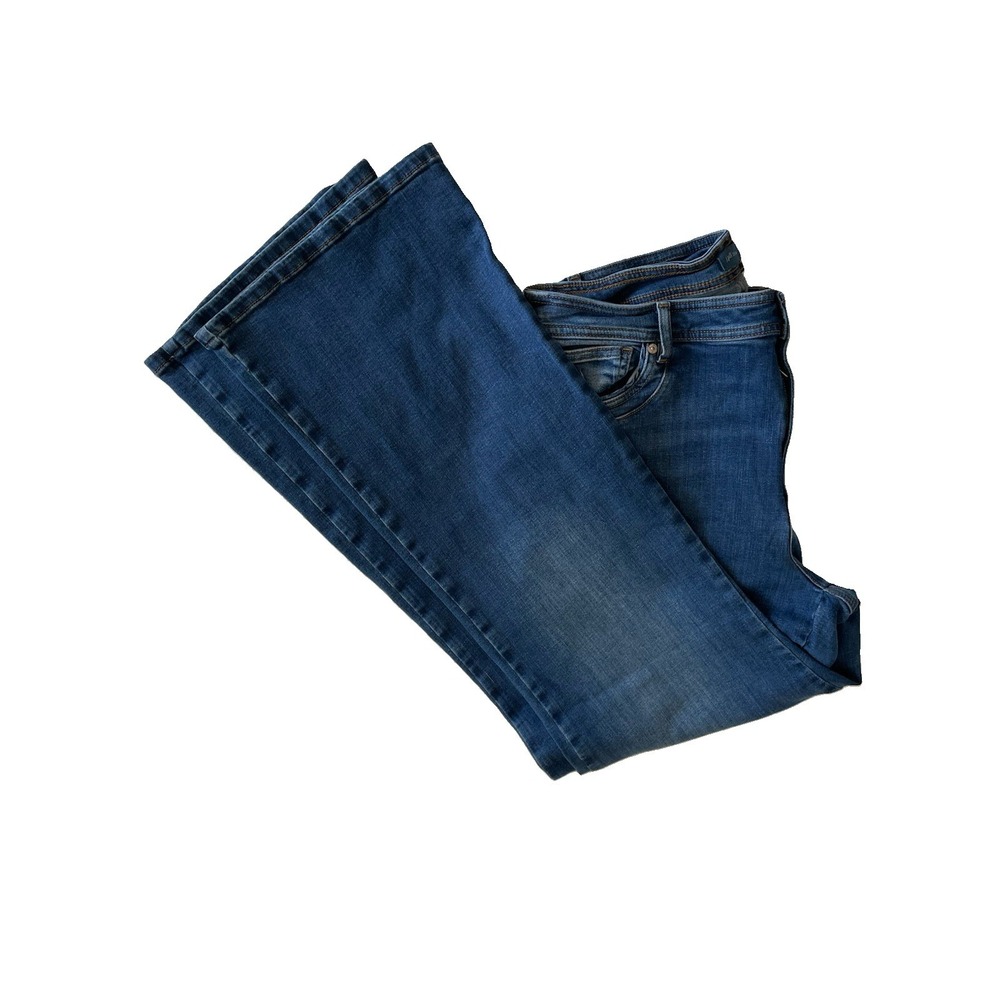 J.Jill Curvy High Rise Flare Jeans Size 14 Blue Stretch Denim Capsule Wardrobe - Picture 4 of 10